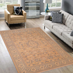 handmade Traditional Kafkaz Rose Tan Hand Knotted RECTANGLE 100% WOOL area rug 6x9