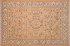 handmade Traditional Kafkaz Rose Tan Hand Knotted RECTANGLE 100% WOOL area rug 6x9