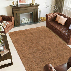 handmade Traditional Kafkaz Brown Gold Hand Knotted RECTANGLE 100% WOOL area rug 6 x 9