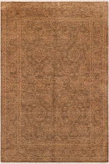 handmade Traditional Kafkaz Brown Gold Hand Knotted RECTANGLE 100% WOOL area rug 6 x 9