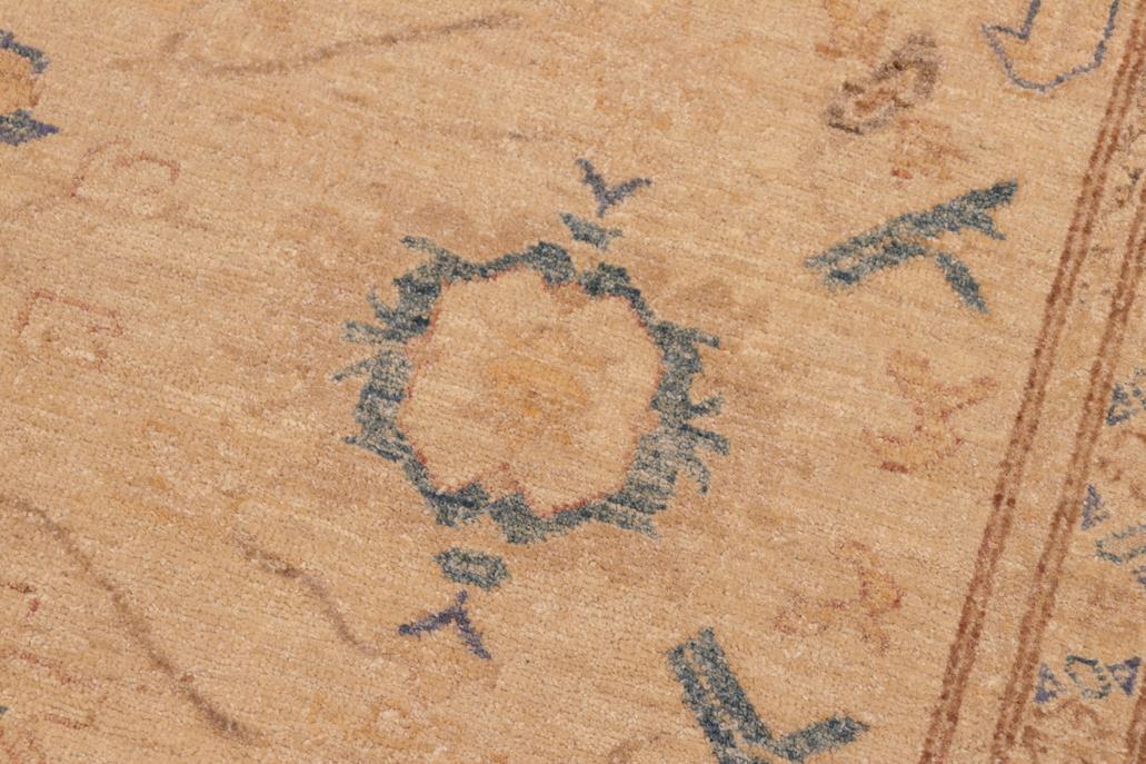 handmade Traditional Kafkaz Tan Blue Hand Knotted RECTANGLE 100% WOOL area rug 6 x 9