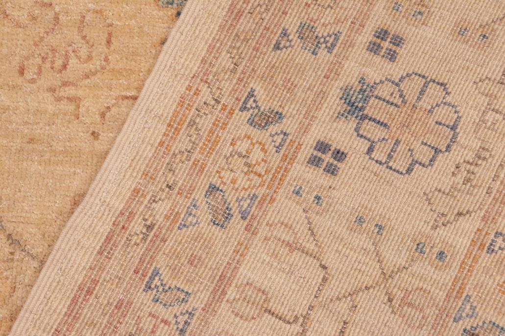 handmade Traditional Kafkaz Tan Blue Hand Knotted RECTANGLE 100% WOOL area rug 6 x 9