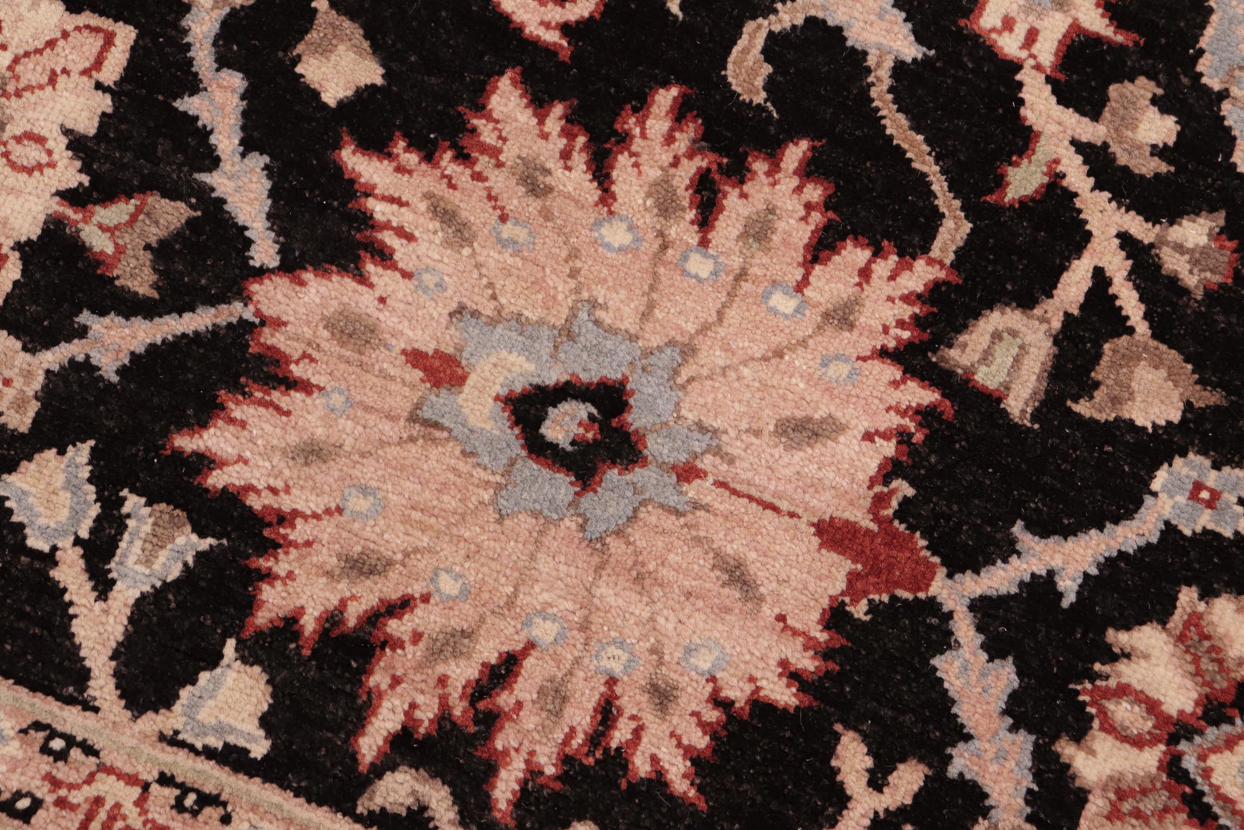handmade Transitional Lahore Black Green Hand Knotted RECTANGLE 100% WOOL area rug 6' x 9'
