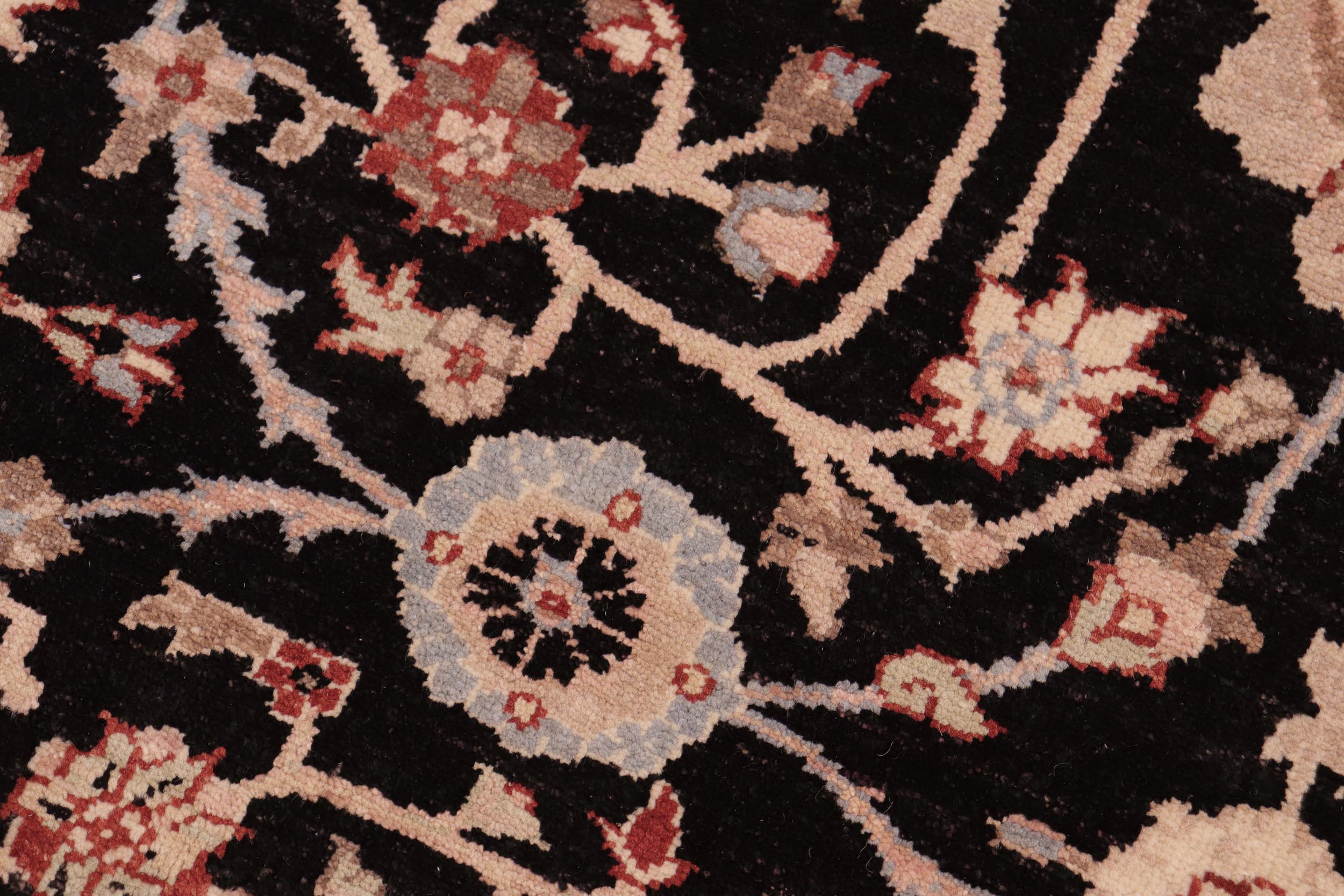 handmade Transitional Lahore Black Green Hand Knotted RECTANGLE 100% WOOL area rug 6' x 9'