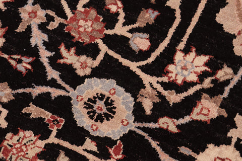 handmade Transitional Lahore Black Green Hand Knotted RECTANGLE 100% WOOL area rug 6' x 9'