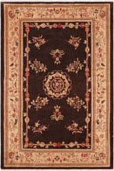 handmade Traditional Kafkaz Brown Tan Hand Knotted RECTANGLE 100% WOOL area rug 6 x 8