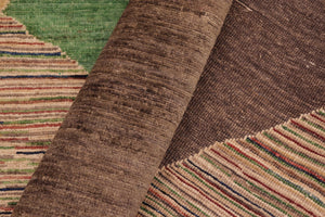 handmade Modern Gabbeh Brown Gold Hand Knotted RECTANGLE 100% WOOL area rug 6' x 9'