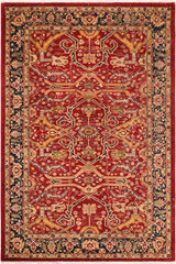 handmade Traditional Kafkaz Red Blue Hand Knotted RECTANGLE 100% WOOL area rug 6 x 9