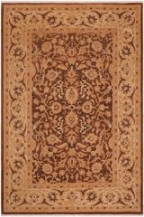 handmade Traditional Kafkaz Brown Tan Hand Knotted RECTANGLE 100% WOOL area rug 6 x 9