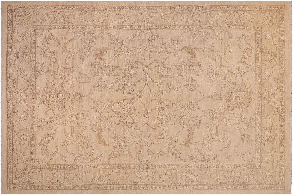 handmade Traditional Kafkaz Beige Tan Hand Knotted RECTANGLE 100% WOOL area rug 9x12