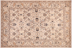 handmade Traditional Kafkaz Beige Tan Hand Knotted RECTANGLE 100% WOOL area rug 9x12