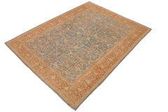 handmade Transitional Kafkaz Blue Brown Hand Knotted RECTANGLE 100% WOOL area rug 9 x 12
