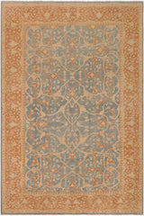 handmade Transitional Kafkaz Blue Brown Hand Knotted RECTANGLE 100% WOOL area rug 9 x 12