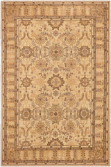 handmade Traditional Kafkaz Beige Tan Hand Knotted RECTANGLE 100% WOOL area rug 9 x 13