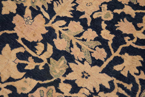 handmade Transitional Kafkaz Blue Beige Hand Knotted RECTANGLE 100% WOOL area rug 9' x 13'