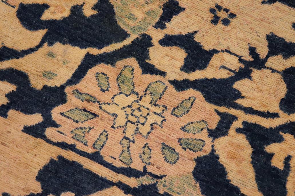 handmade Traditional Kafkaz Blue Beige Hand Knotted RECTANGLE 100% WOOL area rug 9 x 13