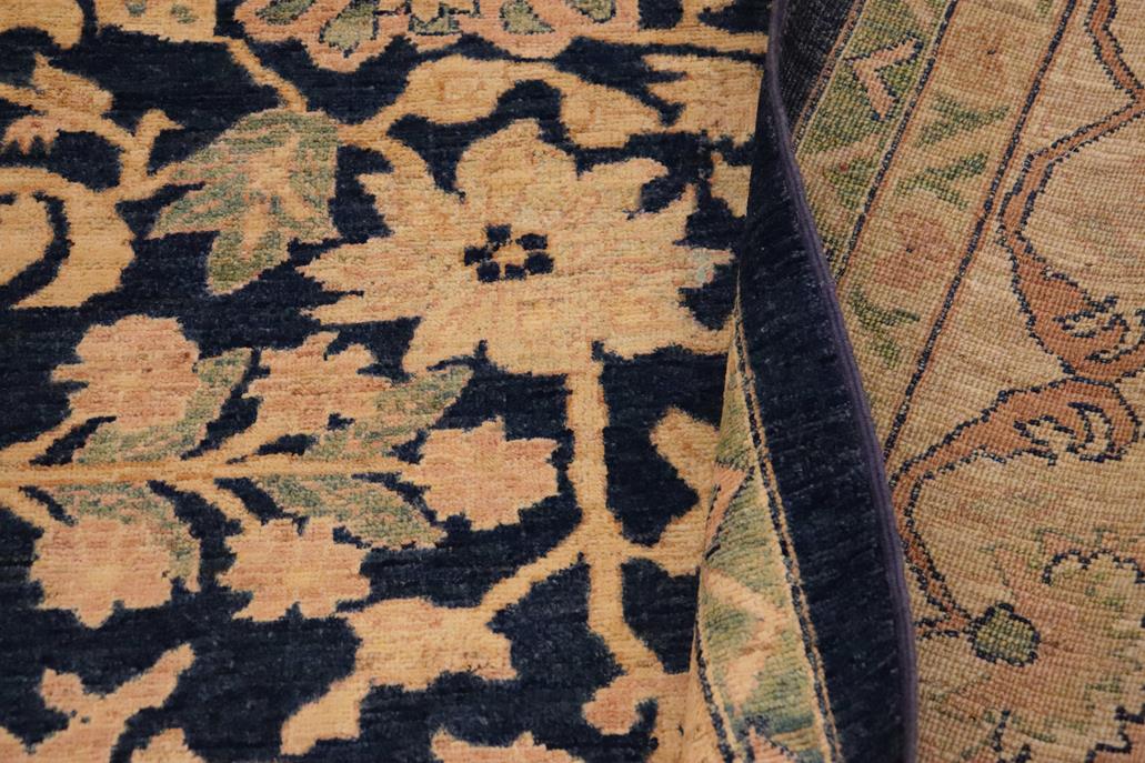 handmade Traditional Kafkaz Blue Beige Hand Knotted RECTANGLE 100% WOOL area rug 9 x 13