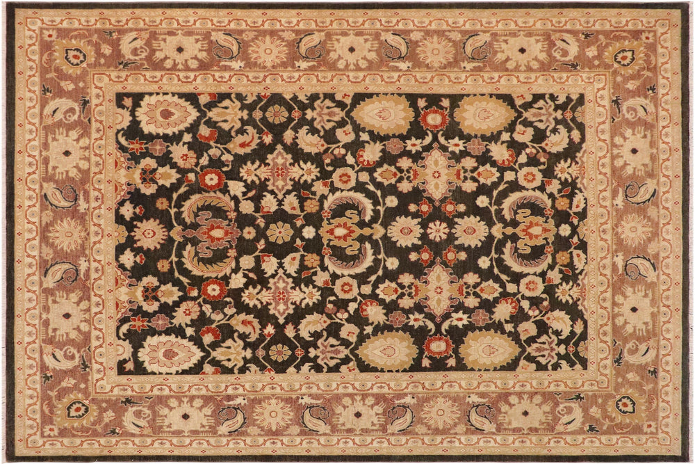 handmade Traditional Antique Charcoal Brown Hand Knotted RECTANGLE 100% WOOL area rug 9x12