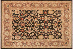 handmade Traditional Antique Charcoal Brown Hand Knotted RECTANGLE 100% WOOL area rug 9x12