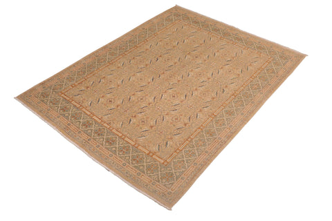 handmade Transitional Kafkaz Tan Green Hand Knotted RECTANGLE 100% WOOL area rug 9' x 10'