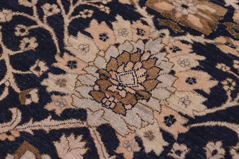 handmade Transitional Kafkaz Blue Green Hand Knotted RECTANGLE 100% WOOL area rug 9' x 13'