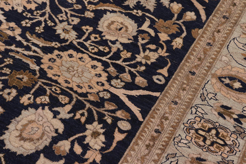 handmade Transitional Kafkaz Blue Green Hand Knotted RECTANGLE 100% WOOL area rug 9' x 13'