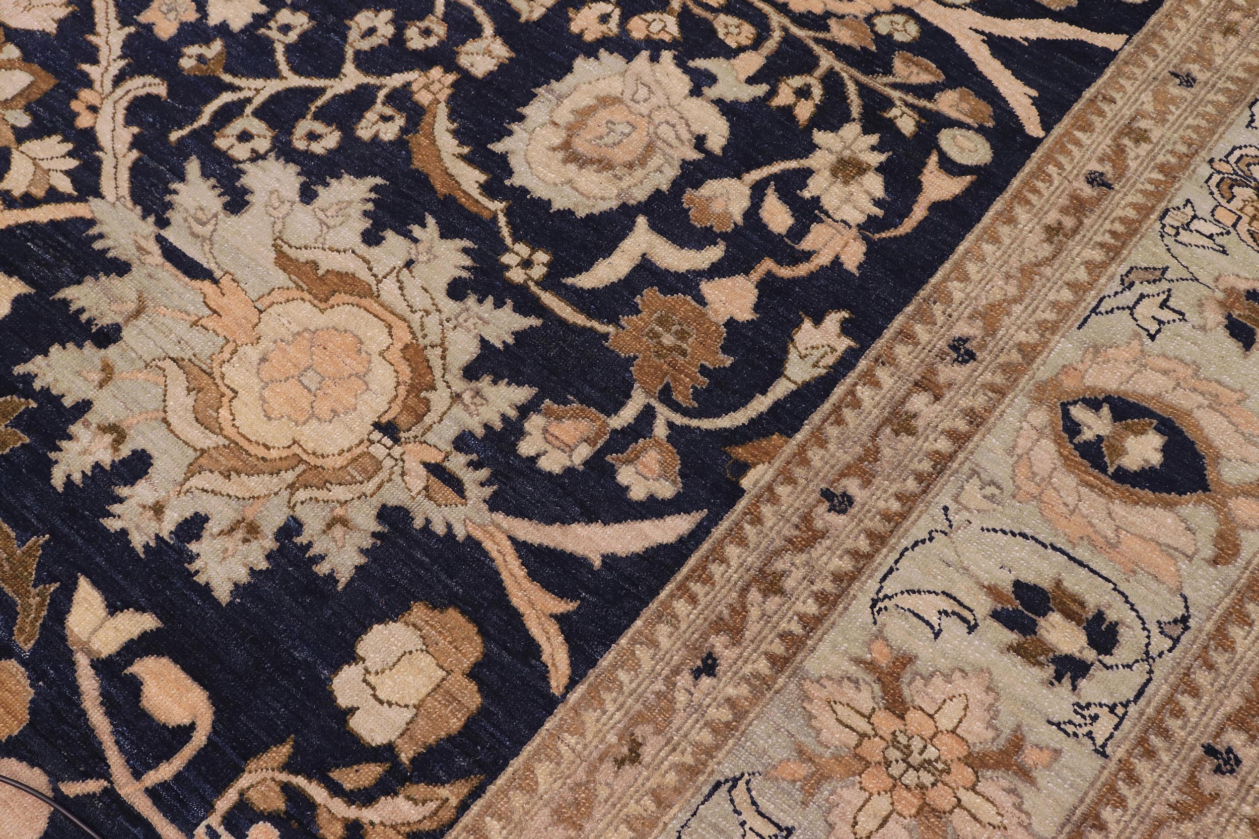 handmade Transitional Kafkaz Blue Green Hand Knotted RECTANGLE 100% WOOL area rug 9' x 13'