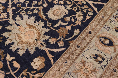 handmade Transitional Kafkaz Blue Green Hand Knotted RECTANGLE 100% WOOL area rug 9' x 13'
