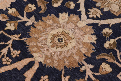 handmade Transitional Kafkaz Blue Green Hand Knotted RECTANGLE 100% WOOL area rug 9' x 13'