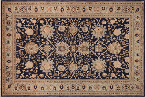 Classic Ziegler Laine Blue/Green Wool Rug - 9'4'' x 12'6''
