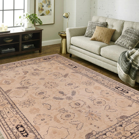 handmade Traditional Kafkaz Beige Tan Hand Knotted RECTANGLE 100% WOOL area rug 9x12