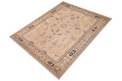 handmade Traditional Kafkaz Beige Tan Hand Knotted RECTANGLE 100% WOOL area rug 9x12