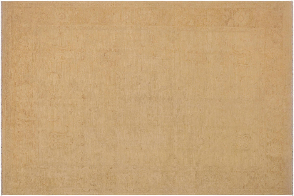 handmade Traditional Kafkaz Beige Tan Hand Knotted RECTANGLE 100% WOOL area rug 9x13