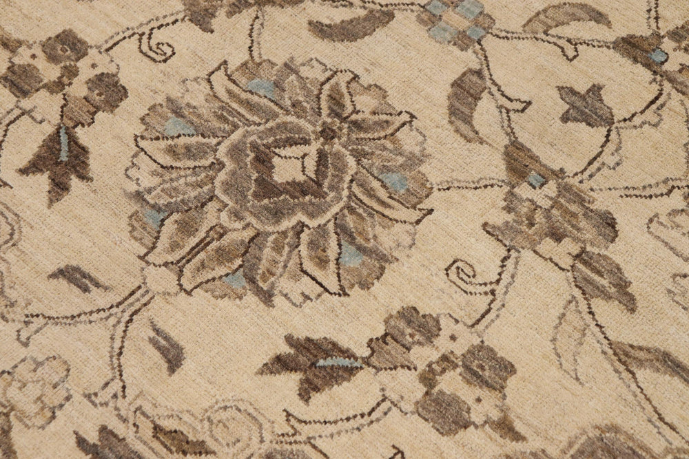 handmade Traditional Kafkaz Beige Blue Hand Knotted RECTANGLE 100% WOOL area rug 9x12
