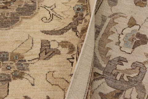 handmade Traditional Kafkaz Beige Blue Hand Knotted RECTANGLE 100% WOOL area rug 9x12