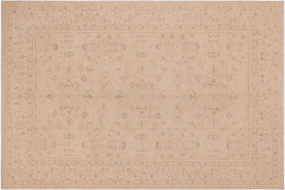 handmade Traditional Kafkaz Beige Lt. Brown Hand Knotted RECTANGLE 100% WOOL area rug 9x12