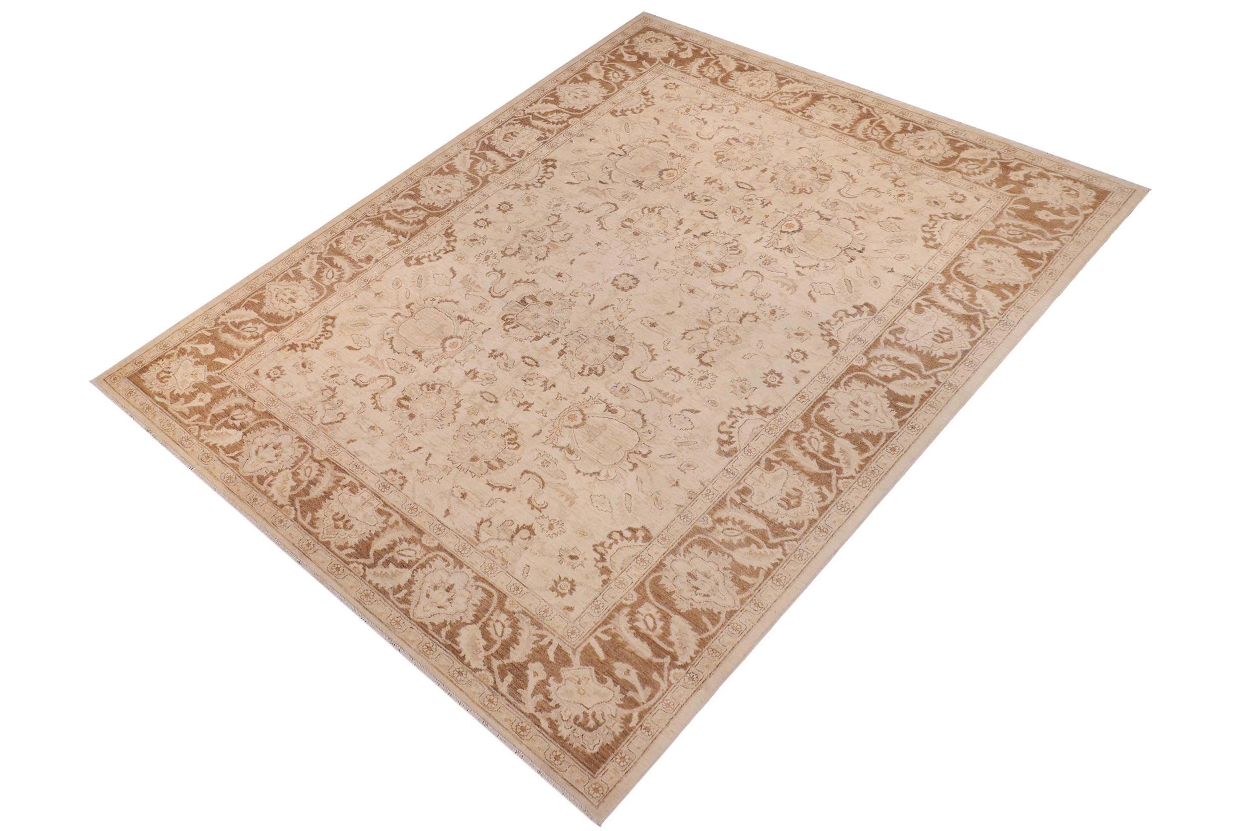 handmade Traditional Kafkaz Beige Brown Hand Knotted RECTANGLE 100% WOOL area rug 9x12
