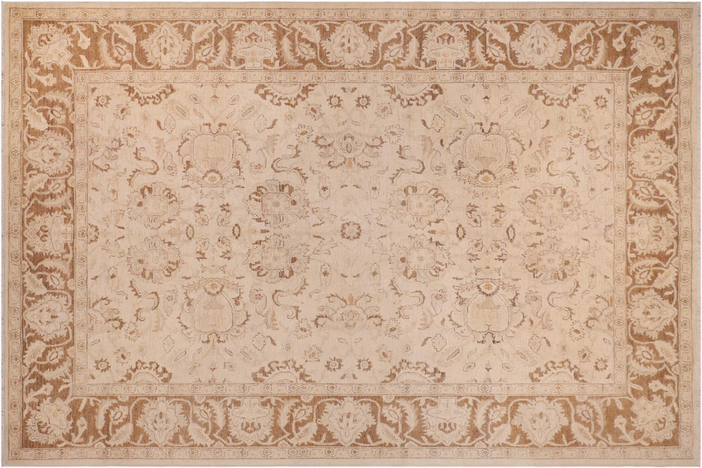 handmade Traditional Kafkaz Beige Brown Hand Knotted RECTANGLE 100% WOOL area rug 9x12