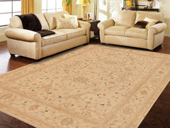 handmade Traditional Kafkaz Beige Rust Hand Knotted RECTANGLE 100% WOOL area rug 9 x 12