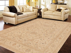 handmade Traditional Kafkaz Beige Rust Hand Knotted RECTANGLE 100% WOOL area rug 9x12