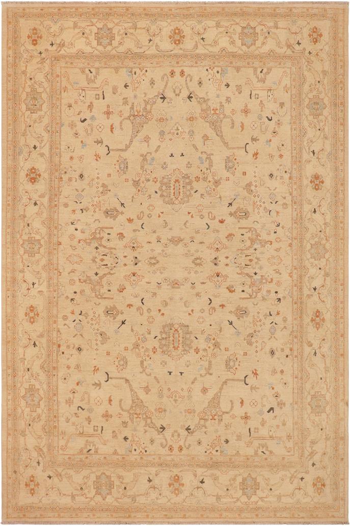 handmade Traditional Kafkaz Beige Rust Hand Knotted RECTANGLE 100% WOOL area rug 9 x 12