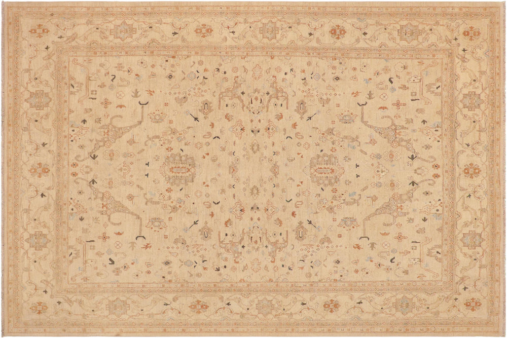 handmade Traditional Kafkaz Beige Rust Hand Knotted RECTANGLE 100% WOOL area rug 9x12