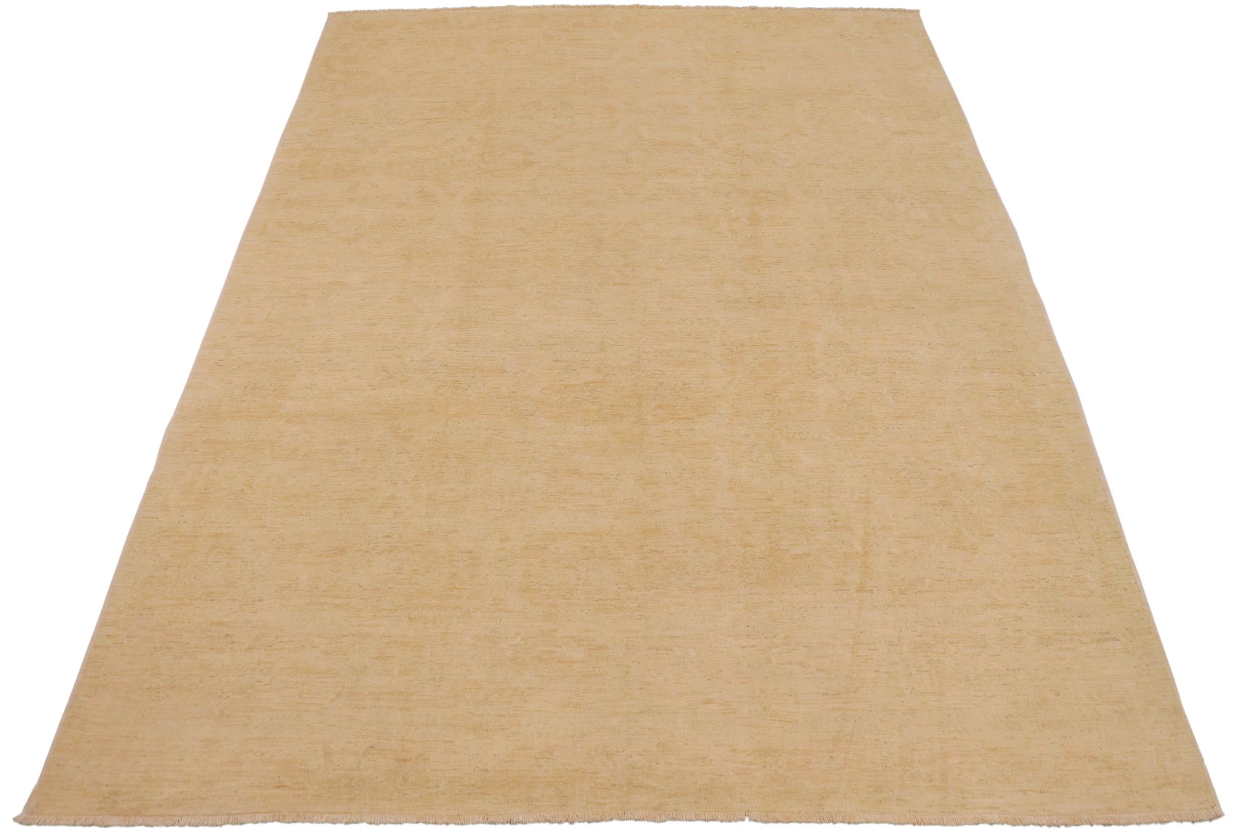 handmade Modern Kafkaz Nude Tan Hand Knotted RECTANGLE 100% WOOL area rug 9' x 12'