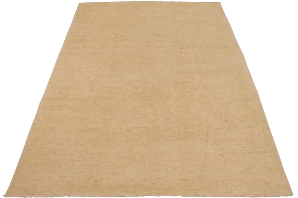 handmade Modern Kafkaz Nude Tan Hand Knotted RECTANGLE 100% WOOL area rug 9' x 12'