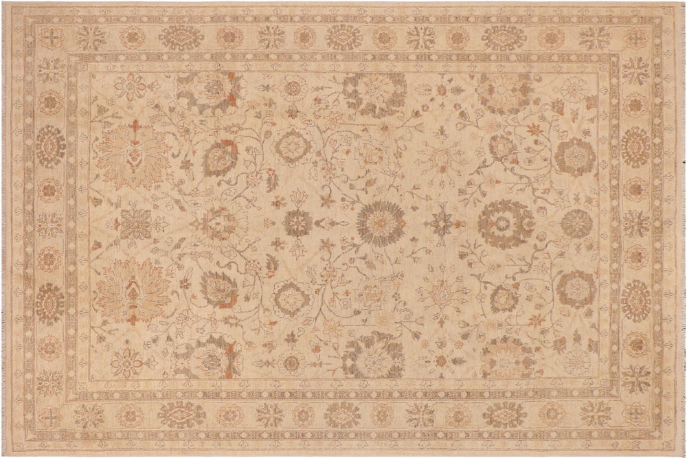 handmade Traditional Kafkaz Beige Rust Hand Knotted RECTANGLE 100% WOOL area rug 9x12