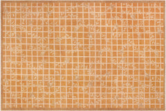 handmade Modern Kafkaz Orange Beige Hand Knotted RECTANGLE 100% WOOL area rug 9' x 12'