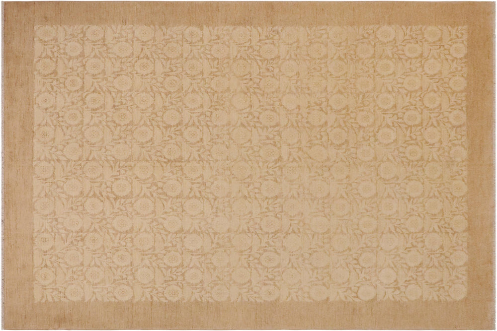 handmade Modern Kafkaz Beige Lt. Brown Hand Knotted RECTANGLE 100% WOOL area rug 9' x 12'