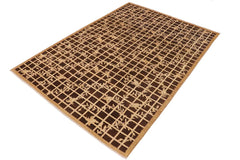 handmade Transitional Kafkaz Brown Beige Hand Knotted RECTANGLE 100% WOOL area rug 9 x 12