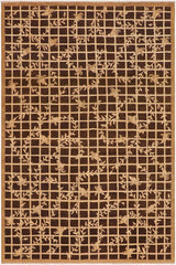 handmade Transitional Kafkaz Brown Beige Hand Knotted RECTANGLE 100% WOOL area rug 9 x 12
