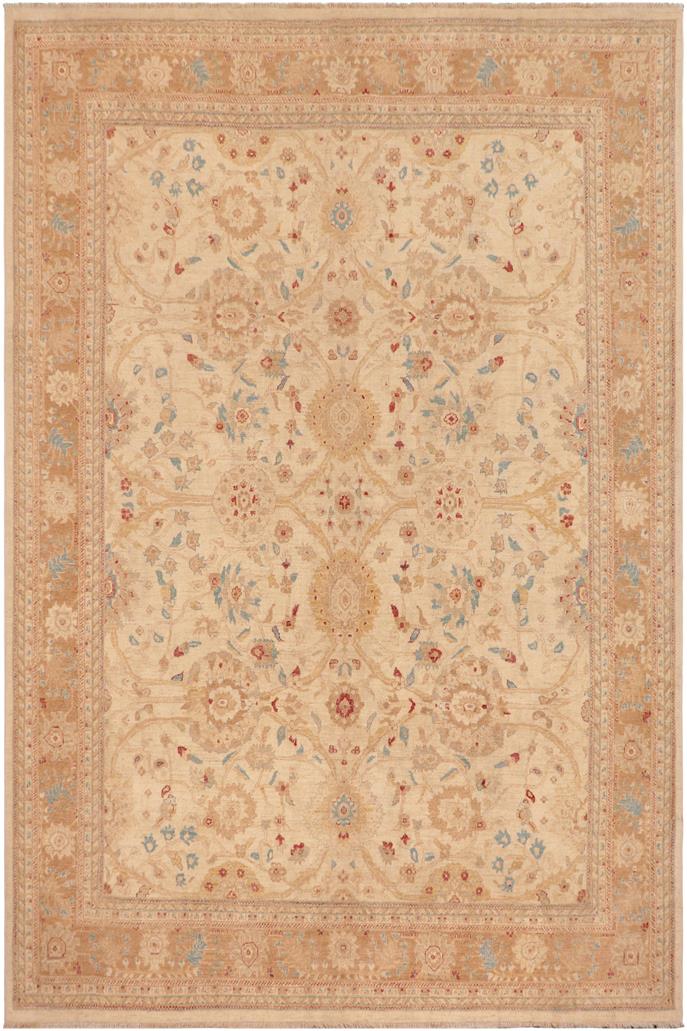 handmade Traditional Kafkaz Beige Lt. Brown Hand Knotted RECTANGLE 100% WOOL area rug 9 x 12